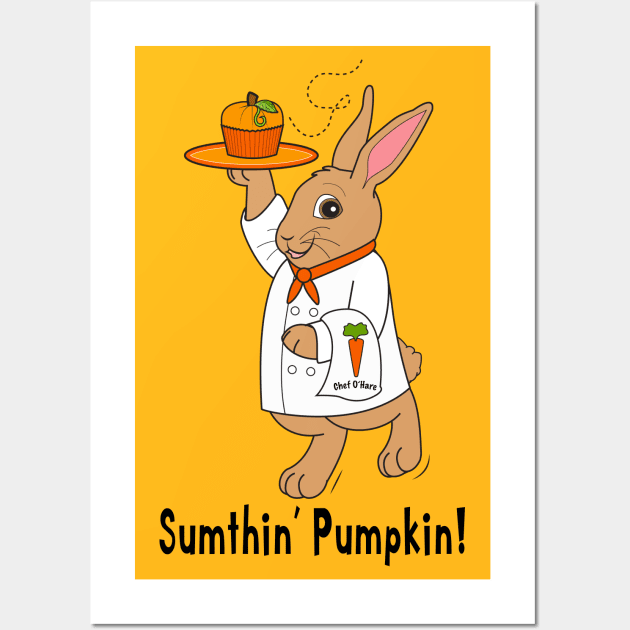 Sumthin Pumpkin: Cartoon Chef Rabbit Wall Art by PenguinCornerStore